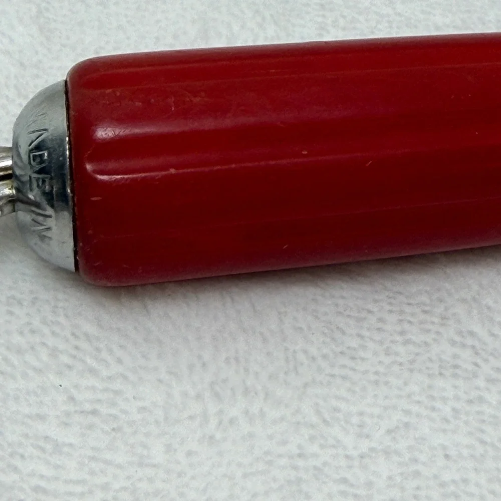 VTG Red Bakelite Handle Potato Masher Stainless Steel Retro MCM‎ Farmhouse